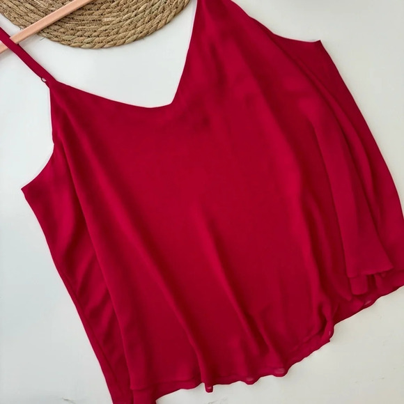 Torrid Sophie Sunwashed Raspberry Chiffon Double Layer Cami Size 3 - Picture 6 of 11